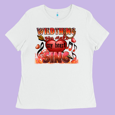 Valentine's Day Wild Thing You Make My Heart Sing Ladies Tee Designed By Fadigitalartstudio
