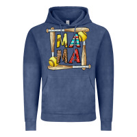 Vintage Denim softball mama Vintage Hoodie - CowhideDigitalArt