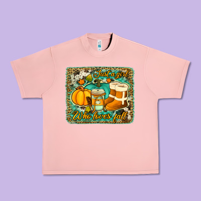 Just A Girl Who Loves Fall Background Urban Heavy Tee Designed By Jasminsmagicworld