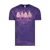 Cloud Purple Merry Christmas Trees Vintage Tee - FaDigitalArtStudio