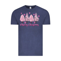 Vintage Denim Merry Christmas Trees Vintage Tee - FaDigitalArtStudio