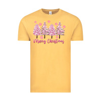 Vintage Mustard Merry Christmas Trees Vintage Tee - FaDigitalArtStudio