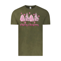 Vintage Olive Merry Christmas Trees Vintage Tee - FaDigitalArtStudio