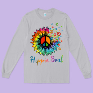 Daisy Peace Sign Hippie Soul Retro Hippie Flower Lovers T Shirt Long Sleeve Tee Designed By Baomotion
