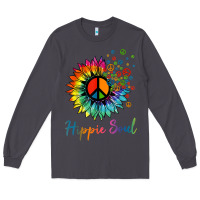 Smoke daisy peace sign hippie soul retro hippie flower lovers t shirt Long Sleeve Tee - baoMotion