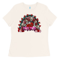 Bone skull xoxo rainbow valentine's day Ladies Tee - FaDigitalArtStudio