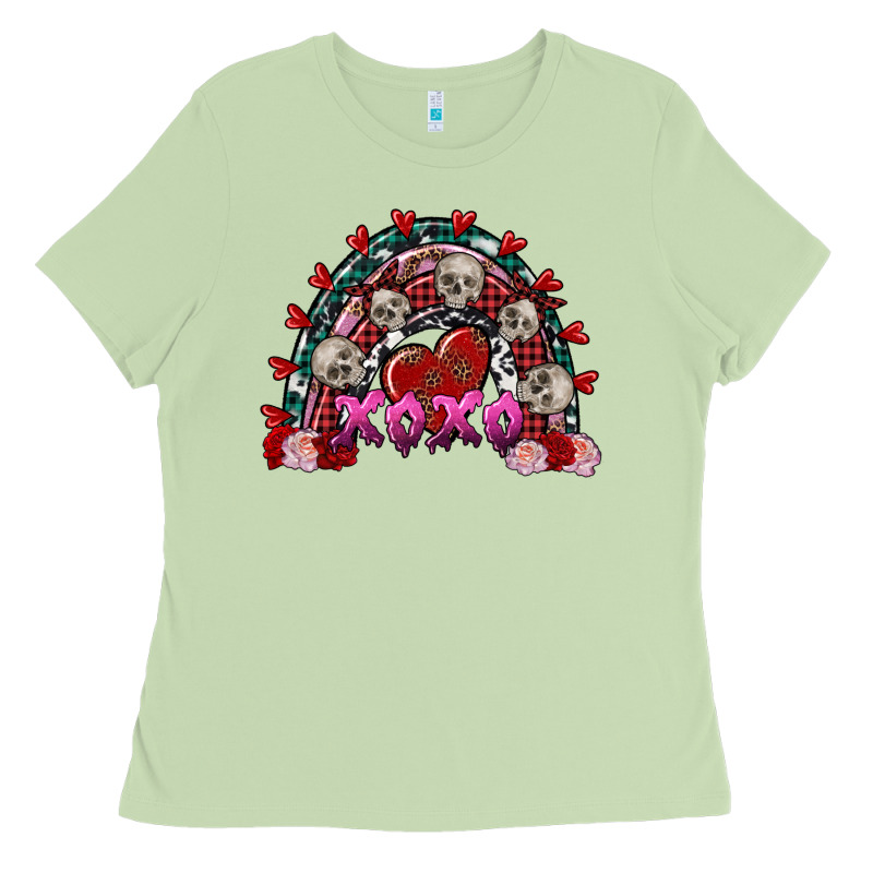 Skull Xoxo Rainbow Valentine's Day Ladies Tee by FaDigitalArtStudio | Teevron
