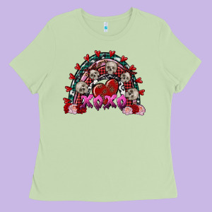 Skull Xoxo Rainbow Valentine's Day Ladies Tee Designed By Fadigitalartstudio