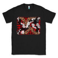 Black cowhide buffalo plaid leopad background Classic Tee - CowCowDesign