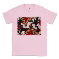 Bubblegum Pink cowhide buffalo plaid leopad background Classic Tee - CowCowDesign