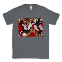 Charcoal Heather cowhide buffalo plaid leopad background Classic Tee - CowCowDesign