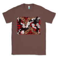 Chestnut cowhide buffalo plaid leopad background Classic Tee - CowCowDesign