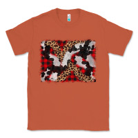 Copper cowhide buffalo plaid leopad background Classic Tee - CowCowDesign
