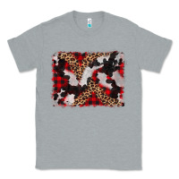 Heather Grey cowhide buffalo plaid leopad background Classic Tee - CowCowDesign