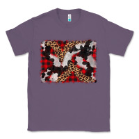Lavender cowhide buffalo plaid leopad background Classic Tee - CowCowDesign