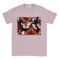 Lilac cowhide buffalo plaid leopad background Classic Tee - CowCowDesign