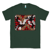 Sports Green cowhide buffalo plaid leopad background Classic Tee - CowCowDesign
