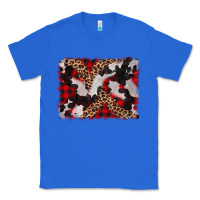 True Royal cowhide buffalo plaid leopad background Classic Tee - CowCowDesign
