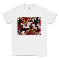 White cowhide buffalo plaid leopad background Classic Tee - CowCowDesign