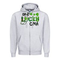 Heather Grey one lucky certified medical assistant cma Zipper Hoodie - RanaPortraitStore