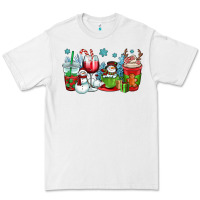 White christmas snowman coffee cups Premium Tee - OliviaCreatesArt