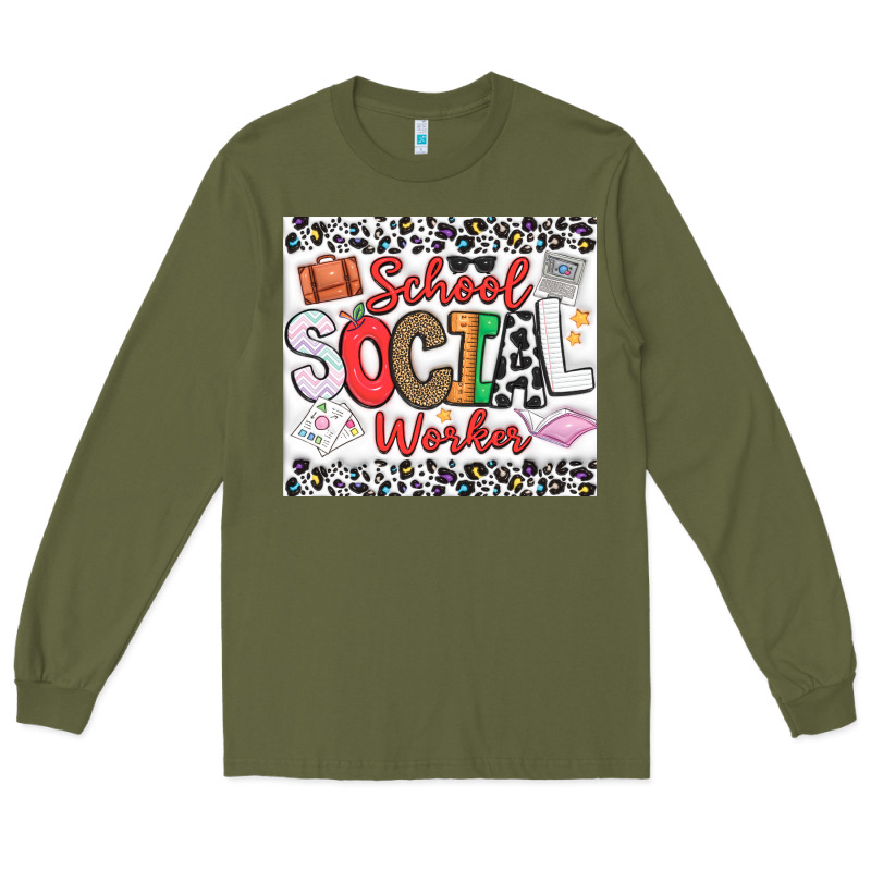 School Social Worker Long Sleeve Tee by CowhideDigitalArt | Teevron