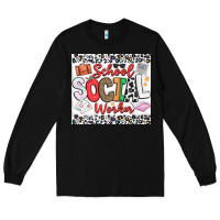 Black School Social Worker Long Sleeve Tee - CowhideDigitalArt