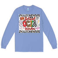 Colony Blue School Social Worker Long Sleeve Tee - CowhideDigitalArt