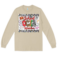 Mushroom School Social Worker Long Sleeve Tee - CowhideDigitalArt
