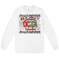 White School Social Worker Long Sleeve Tee - CowhideDigitalArt