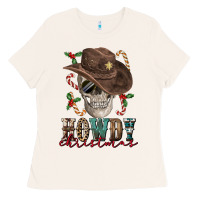 Bone howdy christmas skull Ladies Tee - FaDigitalArtStudio