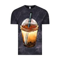 Cloud Black Bobba cup Vintage Tee - FaDigitalArtStudio