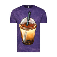 Cloud Purple Bobba cup Vintage Tee - FaDigitalArtStudio