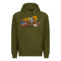 Army Green mom boots hat and sunflower Premium Hoodie - Artiststas