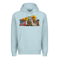 Blue Mist mom boots hat and sunflower Premium Hoodie - Artiststas