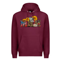 Burgundy mom boots hat and sunflower Premium Hoodie - Artiststas