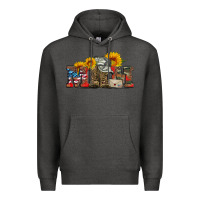 Charcoal Heather mom boots hat and sunflower Premium Hoodie - Artiststas