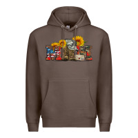 Coffee mom boots hat and sunflower Premium Hoodie - Artiststas
