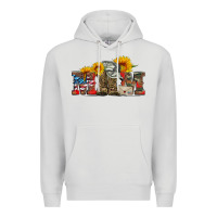 Dove Grey mom boots hat and sunflower Premium Hoodie - Artiststas