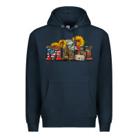 Navy mom boots hat and sunflower Premium Hoodie - Artiststas