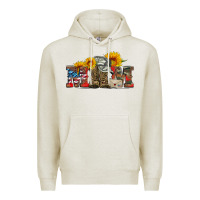 Oatmeal Heather mom boots hat and sunflower Premium Hoodie - Artiststas