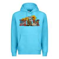 Ocean Blue mom boots hat and sunflower Premium Hoodie - Artiststas