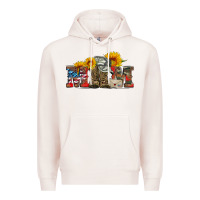 Pale Pink mom boots hat and sunflower Premium Hoodie - Artiststas