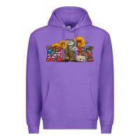 Purple mom boots hat and sunflower Premium Hoodie - Artiststas