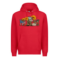 Red mom boots hat and sunflower Premium Hoodie - Artiststas