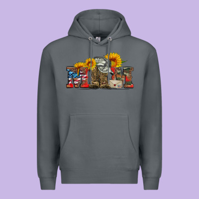 Mom Boots Hat And Sunflower Premium Hoodie Designed By Artiststas