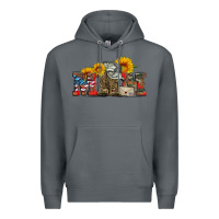 Rock mom boots hat and sunflower Premium Hoodie - Artiststas