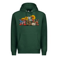 Sports Green mom boots hat and sunflower Premium Hoodie - Artiststas