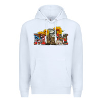 White mom boots hat and sunflower Premium Hoodie - Artiststas