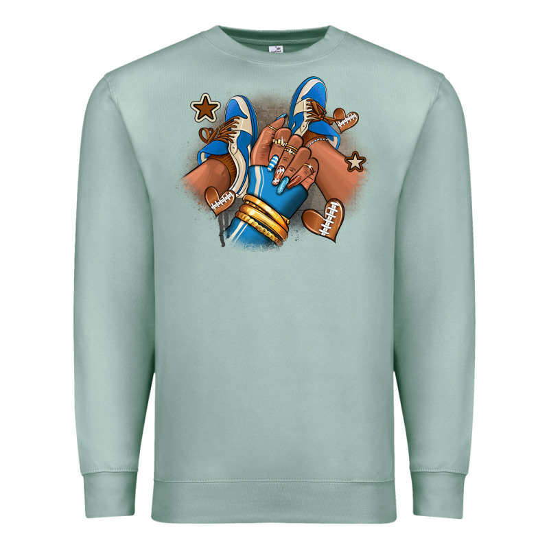 Football Afro Girl Sneakers Premium Sweatshirt by RanaPortraitStore | Teevron